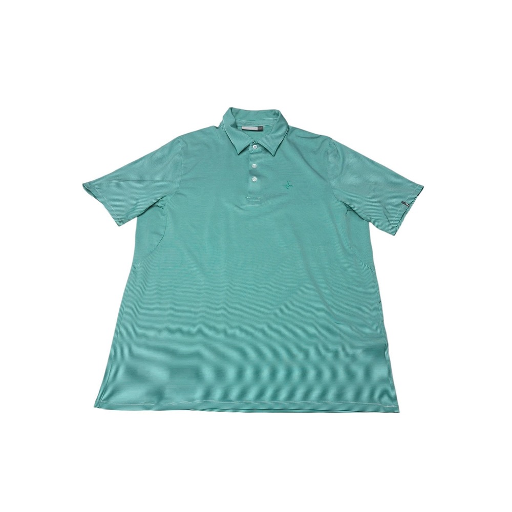 KJUS Men Soren Stripe Polo SS Green White Golf Shirt MG60-908 Size 54 XL‎